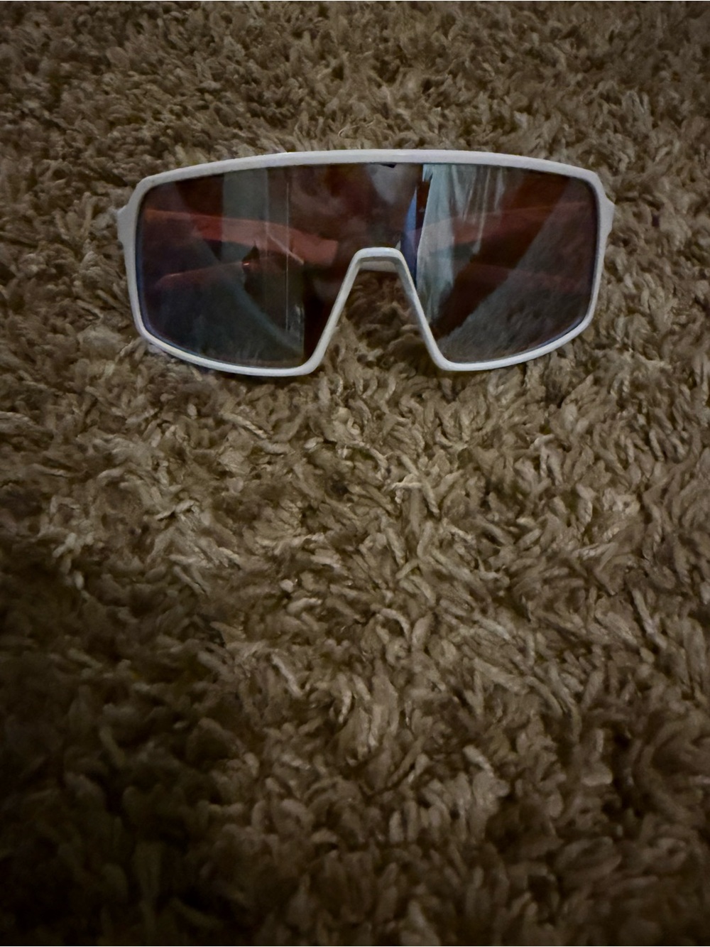 White Sport Sunglasses with Mirrored Lenses